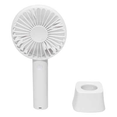 Kézi, tölthető ventilátor, 9cm, fehér - HF 9/WH